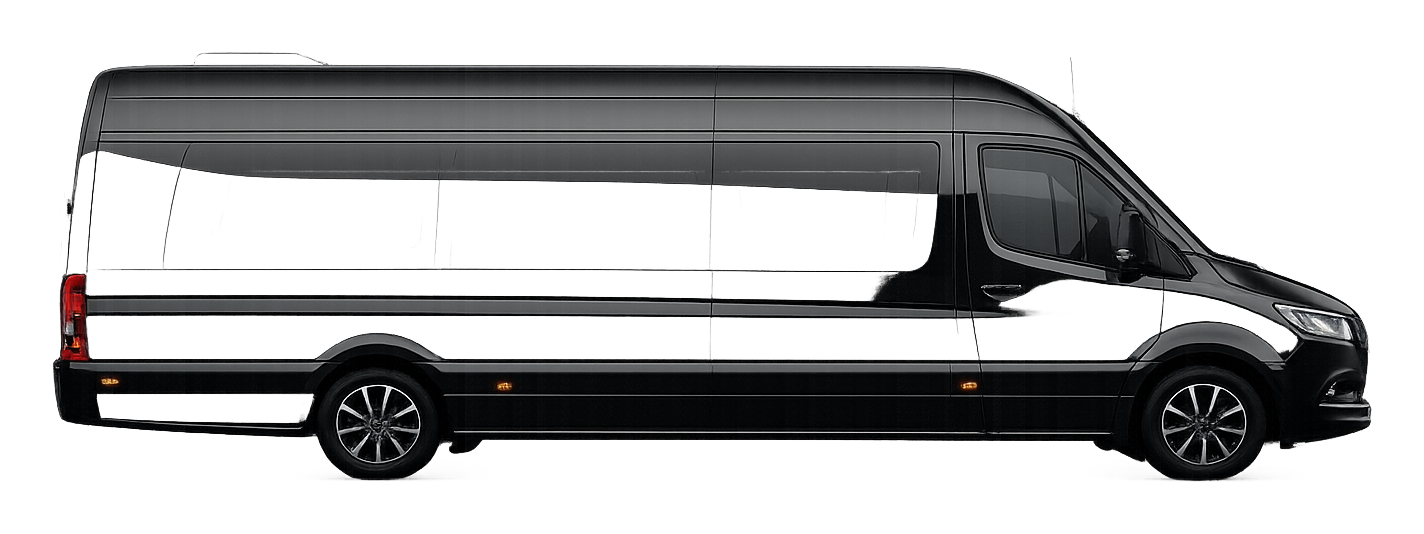 Black Mercedes-Benz Sprinter executive van
